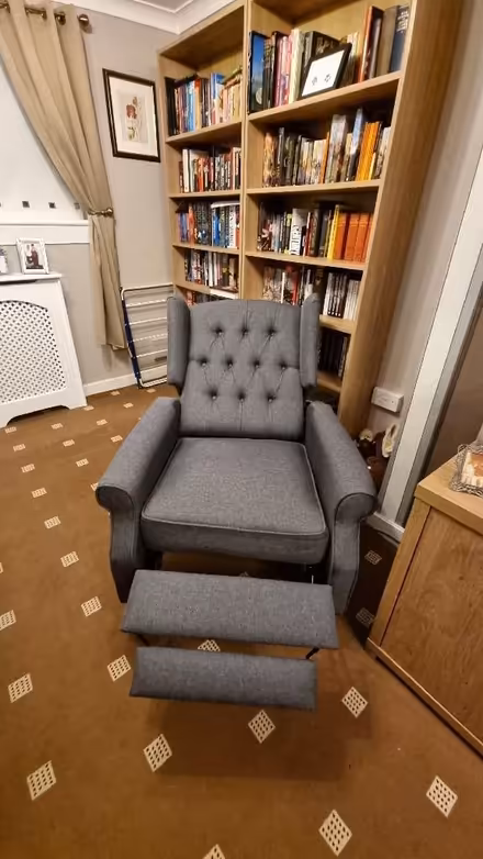 Photo of free Grey wingback recliner (Hillhouse ML3) #2