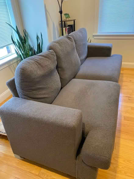 Photo of free Grey Chenille Couch (East Boston) #3