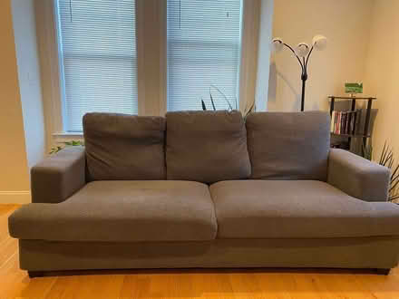 Photo of free Grey Chenille Couch (East Boston) #1