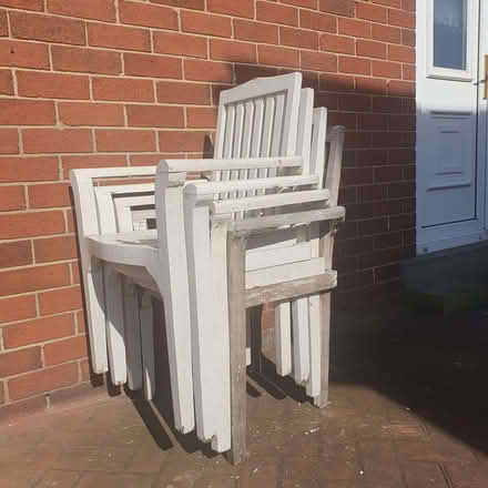 Photo of free Garden chairs hardwood x 4 (Moortown LS17) #2