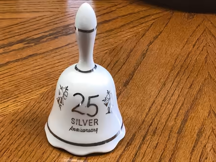 Photo of free Ceramic Silver Anniversary Bell (Bridgeport, PA) #1