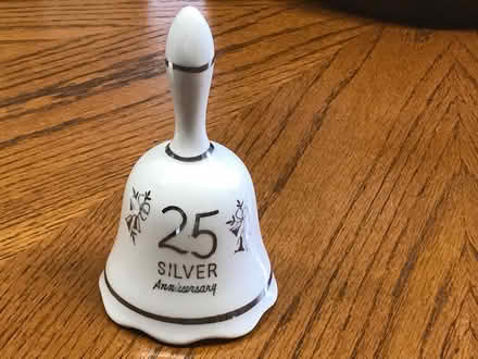Photo of free Ceramic Silver Anniversary Bell (Bridgeport, PA) #1