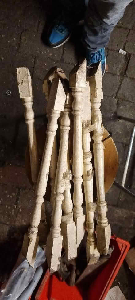 Photo of free Wooden stair bannister spindles (Great Northern Road DE1) #1