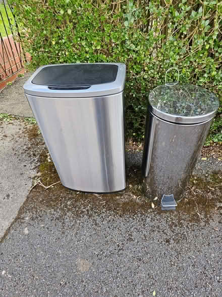 Photo of free 2 stainless bins (Normanton DE23) #1