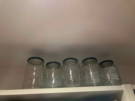 Photo of free 6 large glass jars with lid (SW8 Wandsworth Road) #1