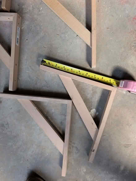 Photo of free 8 Wood shelf brackets 25cm (New Marston OX3) #1