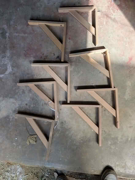 Photo of free 8 Wood shelf brackets 25cm (New Marston OX3) #2
