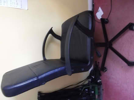 Photo of free Office chair, black, high back, 5 wheels. (Langley SL3) #2
