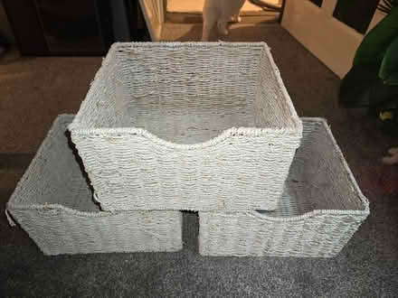 Photo of free 3 white baskets (West Croydon CR0) #2