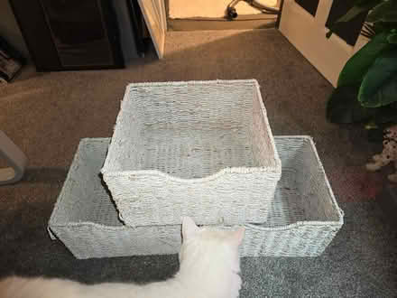 Photo of free 3 white baskets (West Croydon CR0) #1