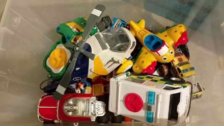 Photo of free Box of assorted toy vehicles (Weston) #1