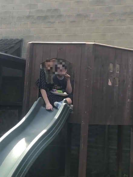 Photo of free Wooden play tower with slide (Odd Down) #2