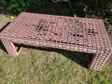 Photo of free Rattan Garden Table with Glass Top (Woking) #1