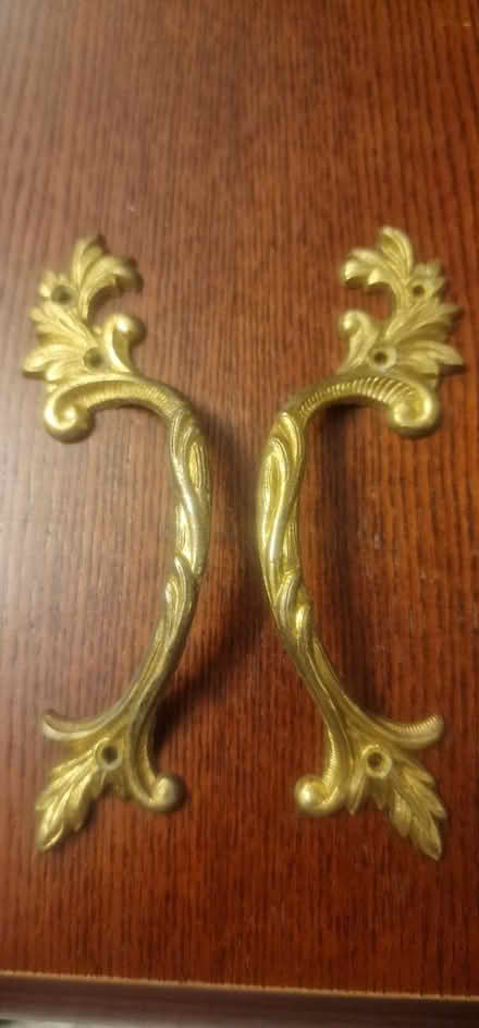 Photo of free 8 old style cupboard door handles (Blackley M9) #1