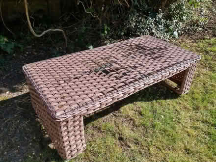 Photo of free Rattan Garden Table with Glass Top (Woking) #2