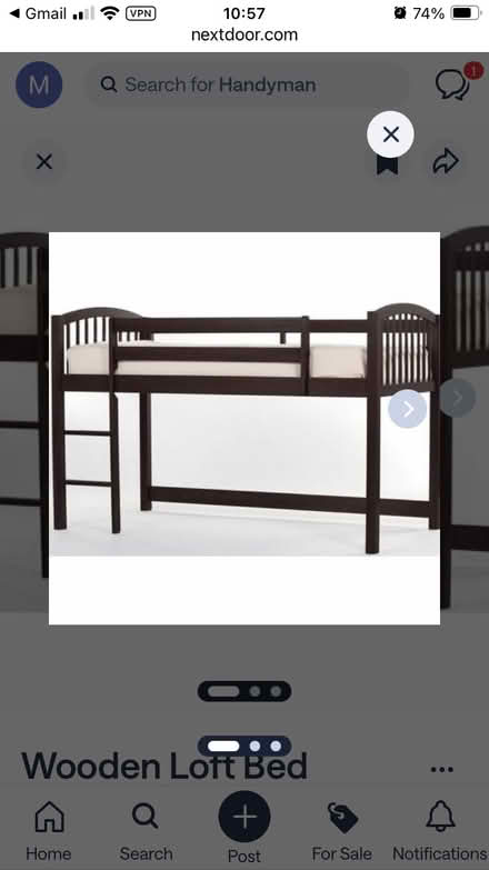 Photo of free Twin bed with ladder, steps (Lowell area of Everett) #1