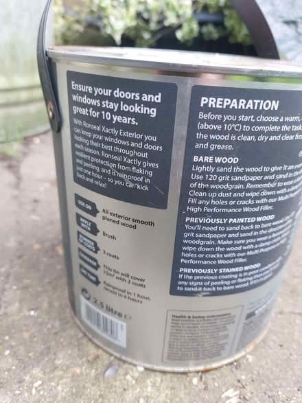 Photo of free Paint 2.5Lt - Ronseal Exterier wood (New Malden KT3) #2