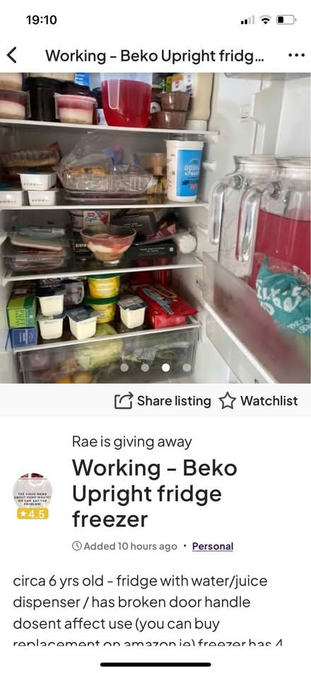 Photo of free Beko fridge freezer fully working (Arleston DE24) #4