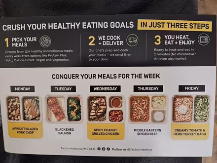 Photo of free Coupons/flyer for Factor meals (Derry/WinstonChurch/Meadowvale) #2