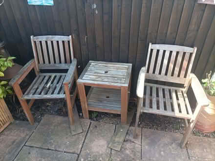 Photo of free Wooden garden furniture in need of restoration (Muxton TF2) #1