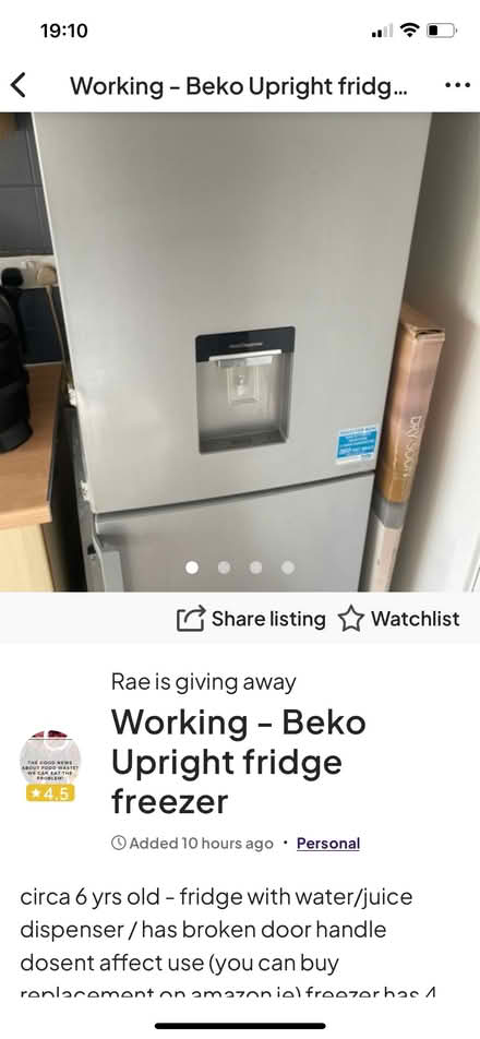 Photo of free Beko fridge freezer fully working (Arleston DE24) #1