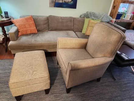 Photo of free Beige Chair & Ottoman - Good (Bloomfield, NJ) #2