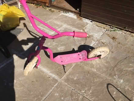 Photo of free 1 two wheeled & 1 three wheeled pink scooter (Uxbridge UB10) #1