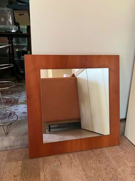 Photo of free Mirror on cherry wood back (Wargrave RG10) #1