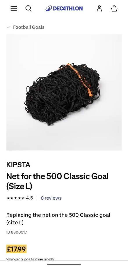 Photo of free Decathlon Football goal 9ft x6ft (no net) (Dean Court OX2) #2