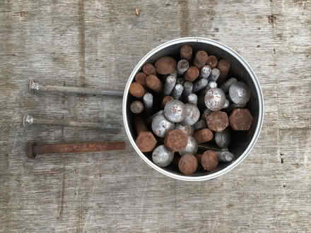 Photo of free Tin of assorted threaded bolts (Brogborough MK43) #1