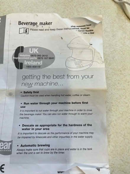 Photo of free Teasmade clock radio (Kingsway) #2
