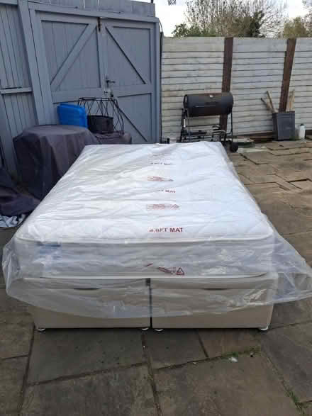 Photo of free Double ottoman bed with mattress (Collier Row) #1
