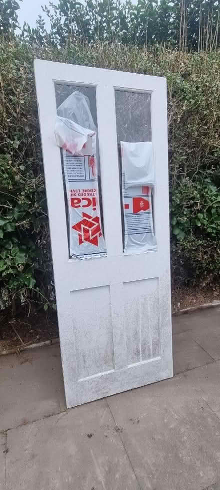 Photo of free Vintage original quarter panel door with windows pine (Great Northern Road DE1) #2
