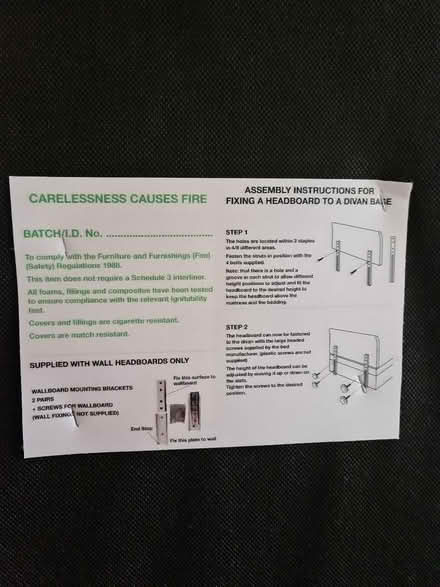 Photo of free Black velvet headboard double bed (Henley-on-Thames RG9) #2