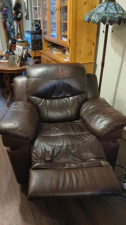 Photo of free Brown Leather Recliner/Rocker (Dundas and McQuay Whitby) #2