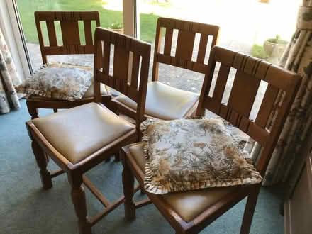 Photo of free 4 vintage carved oak dining chairs (East Blatchington BN25) #1