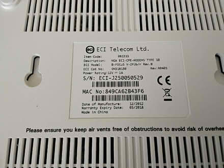 Photo of free BT Openreach modem (Welwyn AL6) #2