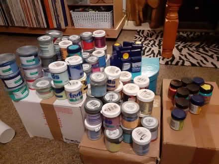 Photo of free Box of tester pots of paint (Llangefni LL77) #1