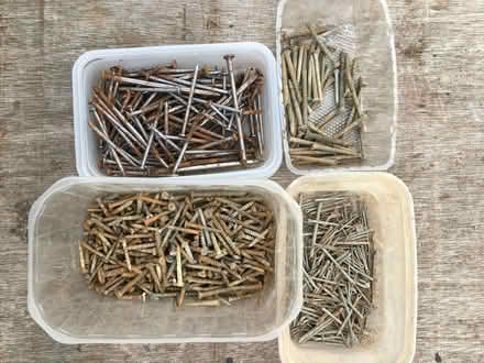 Photo of free Selection of nails, screws and split pins etc (Brogborough MK43) #1