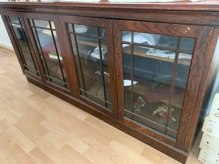 Photo of free Wooden cabinet with glass doors (Sutton Courtenay OX14) #1