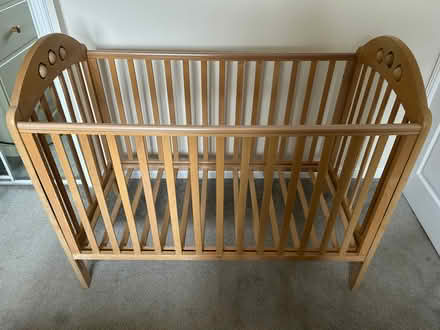 Photo of free Cot solid wood (beech?) (Chalgrove OX44) #1