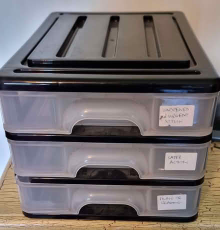 Photo of free Three plastic drawers A4 size (Wilmslow SK9) #1
