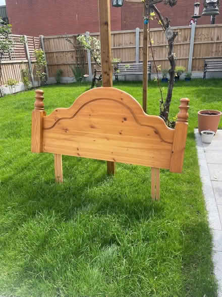 Photo of free Wooden double bed headboard. (Bethnal Green E2) #1