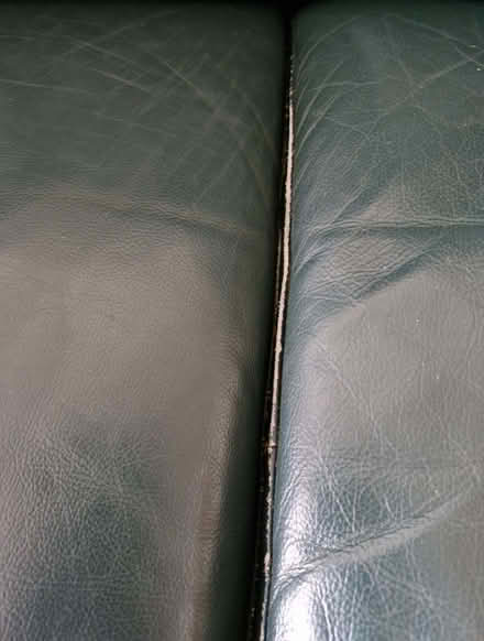 Photo of free Two-seater sofa. Green leather (Denham UB9) #2