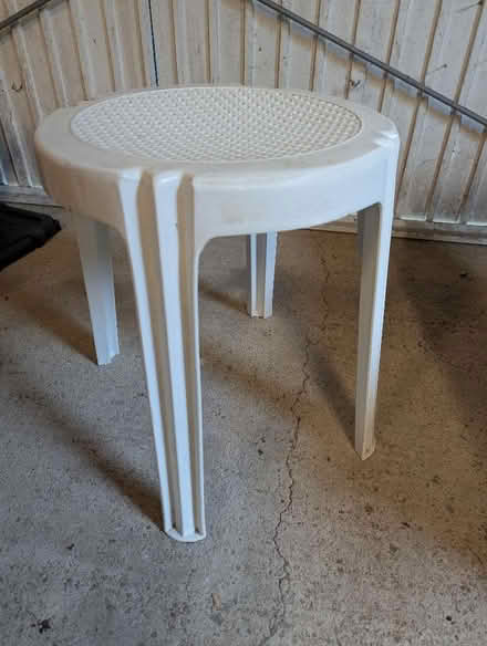 Photo of free 3 white plastic stools (Minchinhampton GL6) #2