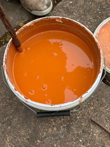 Photo of free Nearly Full Tub of B&Q ‘Golden Chestnut’ Timbercare Paint (Chaddesden DE21) #2