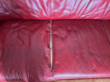 Photo of free Real leather sofa (damaged) (Staines/Laleham TW18) #4
