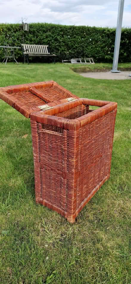 Photo of free Rattan laundry basket and waste basket with lids WA3 (Culcheth WA3) #2