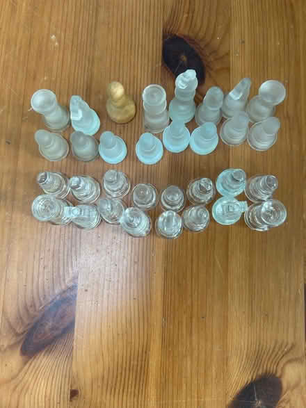 Photo of free Glass chess piece set - one wood replacement (Shenley Fields B29) #1