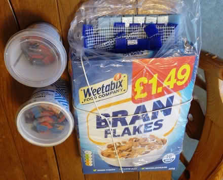 Photo of free Box of left-over mosaic tiles, mainly blues (Hove Park area BN3) #1